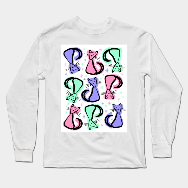 Groovy Cats Long Sleeve T-Shirt by bethepiano